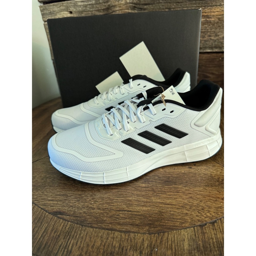 Adidas Duramo 10 Mens Running Shoes White Black HQ4130 Size 10.5 NIB